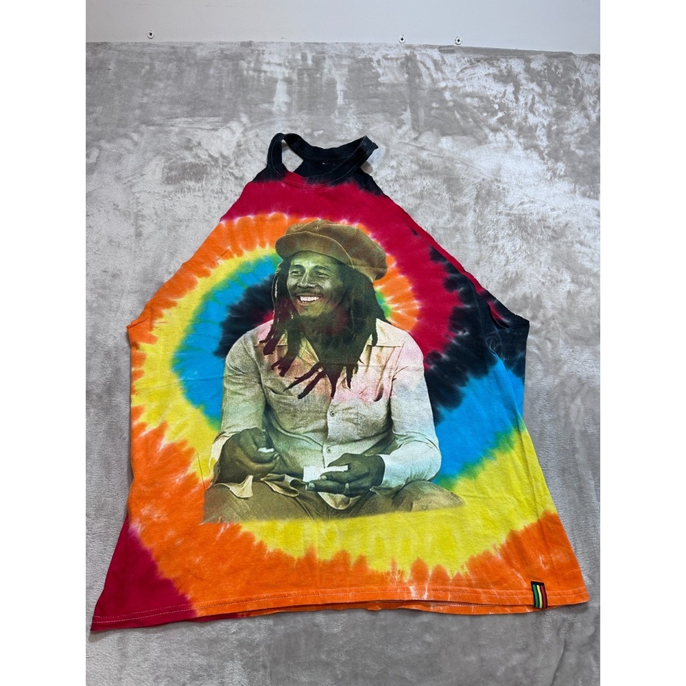 Zion Bob Marley Custom Tank Top Mens Size 2XL Tie Dye Cut Off Sleeveless Graphic